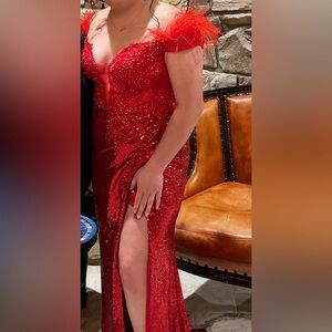 Elegant Red Sequin Dress